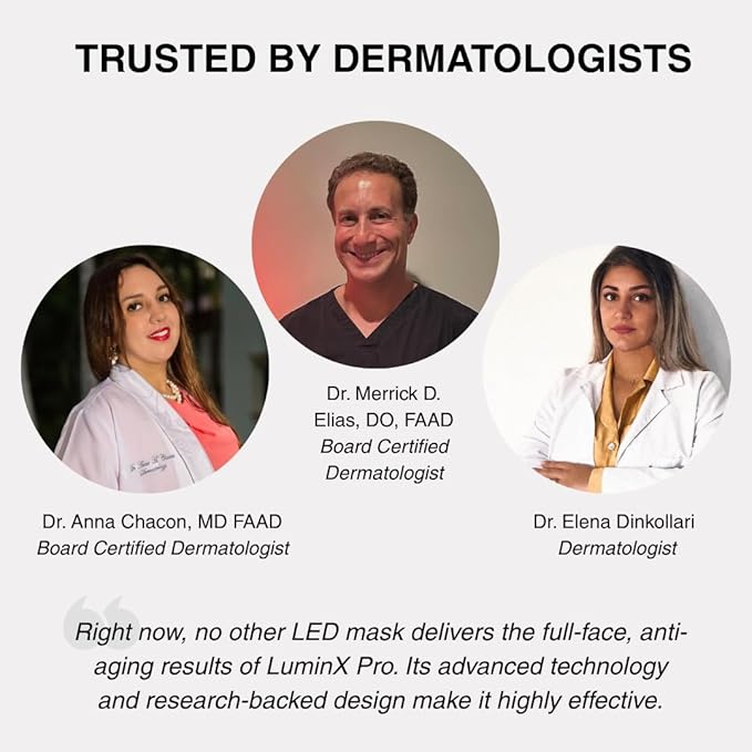 VogueNow LED Light Therapy Mask - FDA-Cleared Device for Wrinkles & Acne - Red Light Therapy for Face with Chin & Lip Coverage - Red, Blue & Near Infrared Facial Skincare Device with 280 LEDs