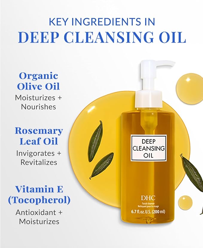 DHC Deep Cleansing Oil and Lip Cream, Facial Cleansing Oil, Makeup Remover, Hydrating, Moisturizing, Soothing, Set, Fragrance and Colorant Free, Ideal for all skin types, 6.7 fl. oz. and 0.05 oz.