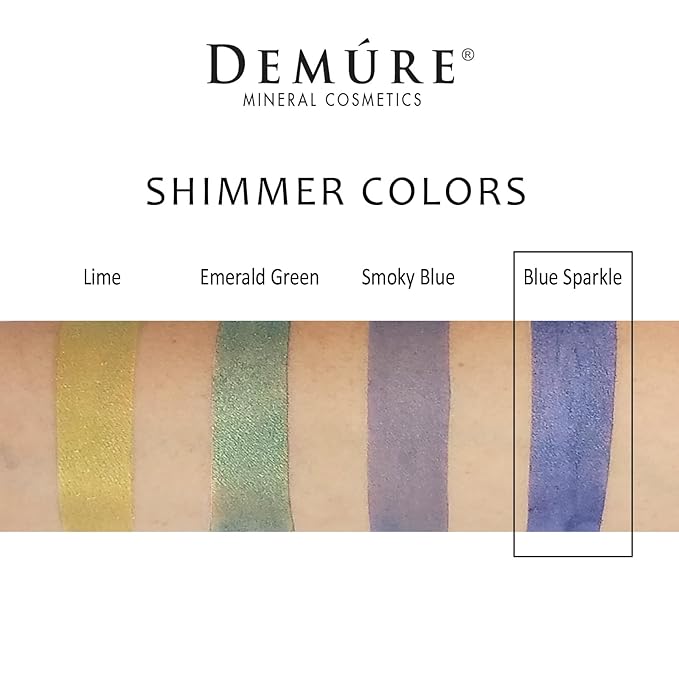 Demure Mineral Make Up Eye Shadow (Blue Sparkle), Shimmer Eyeshadow, Loose Powder, Glitter Eyeshadow, Eye Makeup, Professional Makeup