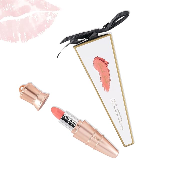 Hickey Lipstick for Women, Organic Beach Babe Coral Lipstick Refill - Hydrating & Moisturizing Long Lasting Lipstick - Vegan & Gluten-Free with Velvet Finish - Highly Pigmented, Smooth & Creamy Makeup