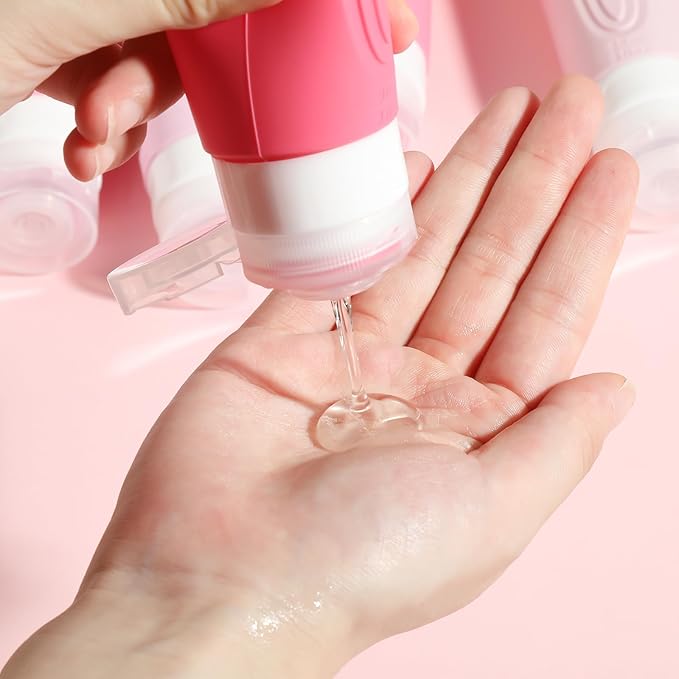 Travel Bottles for Toiletries, 5 Pack TSA Approved Travel Size Containers, 3oz Leak Proof Refillable Travel Accessories for Shampoo Conditioner, BPA Free Travel Bottles with Toiletry Bag