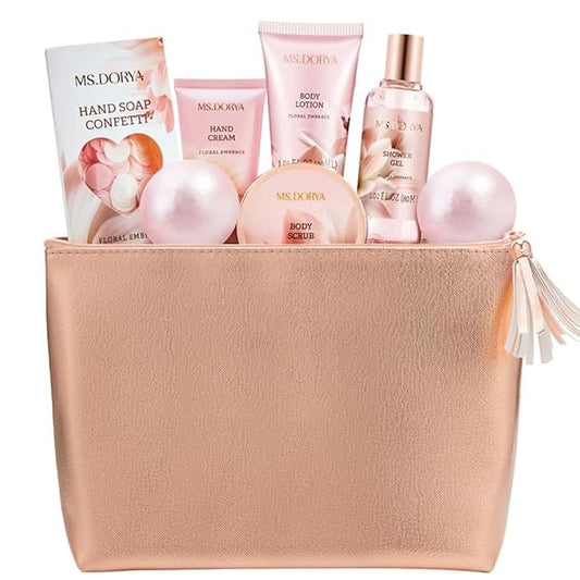 Spa Gift Baskets for Women Mom, Birthday Gifts for Her Wife, - 8 Pcs Relaxing Self Care Gifts Set with Cosmetic Bag & Bubble Bath, Ideal Mothers Day Gifts for Women, Wife, Girlfriend, Mom