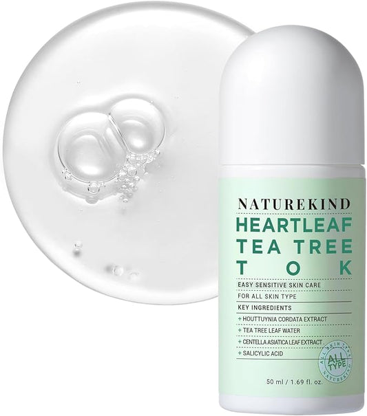 Heartleaf Tea Tree Tok, Acne Treatment, Soothing Toner Serum, Centella Asiatica, Korean Facial Skincare for Pore Control, Calming, Nourishing. 50ml, 1.69 fl. oz.