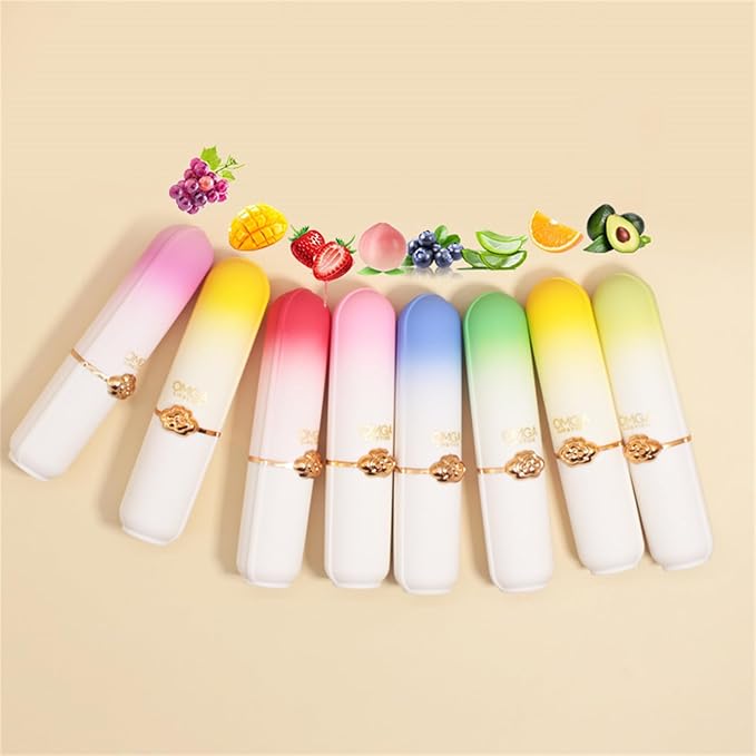 6 Pcs Jelly Lipstick Set, Peach Aloe Vera Strawberry Blueberry Avocado Grape Jelly Lipstick Temperature Change Moisturizer Long Lasting Lip Stick Nutritious Lip Balm Magic Color Change Lip Gloss