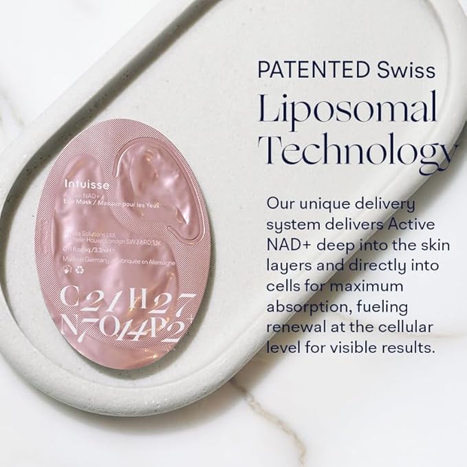 Active NAD+ Collagen Eye Masks - 5% Pharma-Grade NAD+ Advanced Liposomal Formula - Smoothing & Depuffing Eye Patches - Peptide-Enhanced Collagen Undereye Treatment for Hydration & Firmness