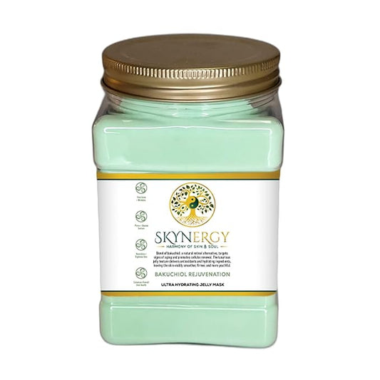 Bakuchiol Rejuvenation Jelly Face Mask - Professional Grade HydroGlo Peel Off Face Mask - Radiance, Reduced Fine Lines & Pigmentation - Vajafacial Jelly Mask | 12 Applications (30 Fl Oz)