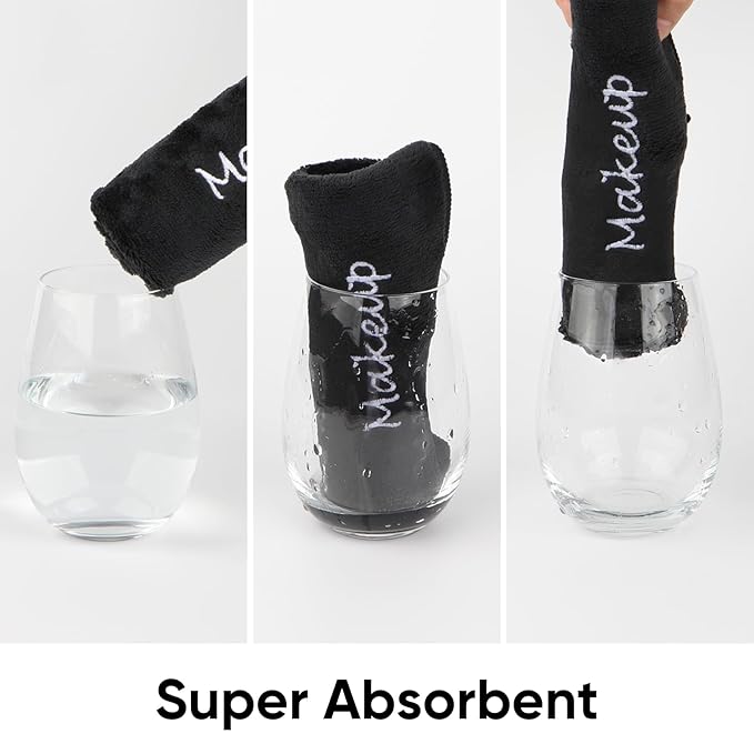 Makeup Remover Cloth, 48 Pack Black Facial Wash Cloths, Soft Coral Fleece Microfiber Towel for Face, Hand, and Bathroom(13" x 13")