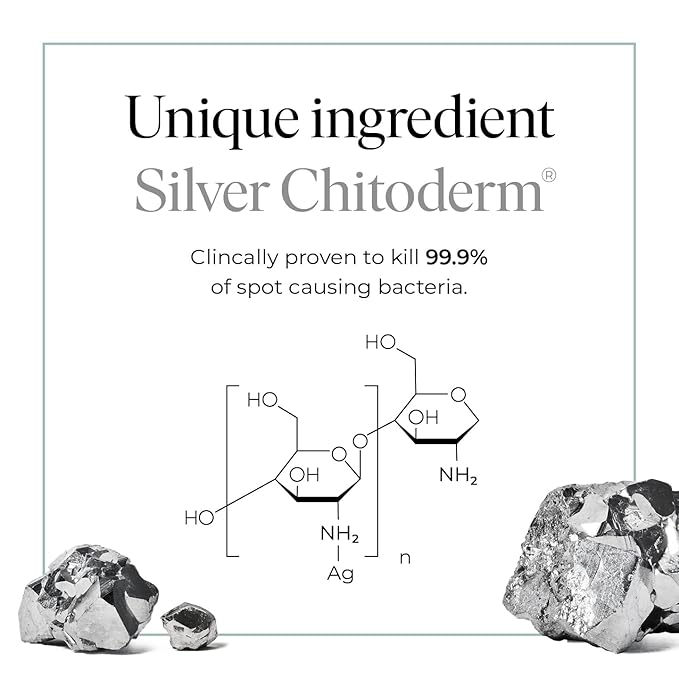 | Hydrating Face Serum with Silver Chitoderm for ALL Skin Types | Clears Acne, Prevents & Heals Breakouts & Blemishes, Repairs Scars | Moisturises and Nourishes For Smooth Skin | 30ml