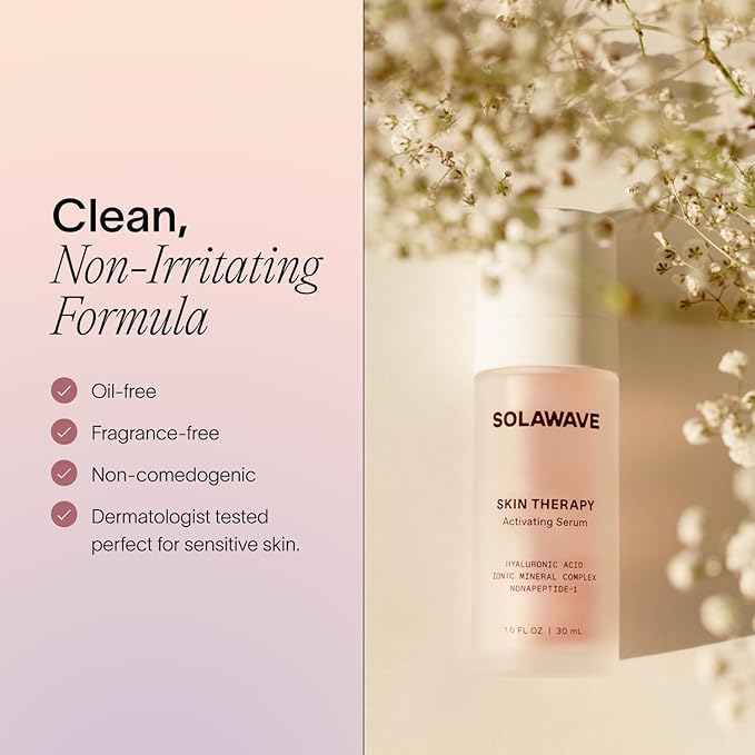 SolaWave Skin Therapy Activating Serum with 1 Refill | Enhance Red Light Therapy Wand Results | Hydrating Skincare for Microcurrent Galvanic Current (2-Pack)