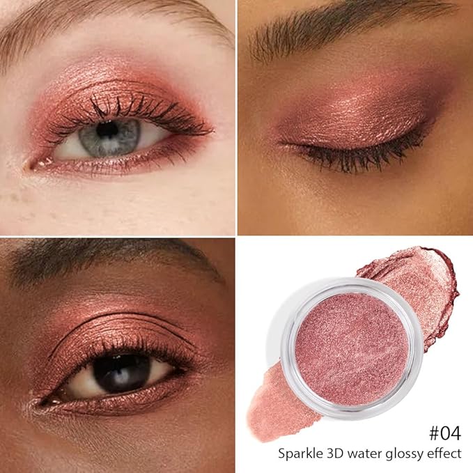 Rose Brown Mousse Mousse Shimmer Monochrome Eyeshadow, Neutral Matte Cream Monochrome Eye Shadow Pallette, Long-Lasting Waterproof Blendable sombras para ojos, Mini Eyeshadow(04#, Pack of 1)