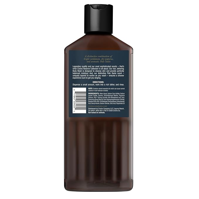 Cremo Barber Grade Hair Styling Thickening Paste and Palo Santo Body Wash Bundle, 4 Oz and 16 Fl Oz