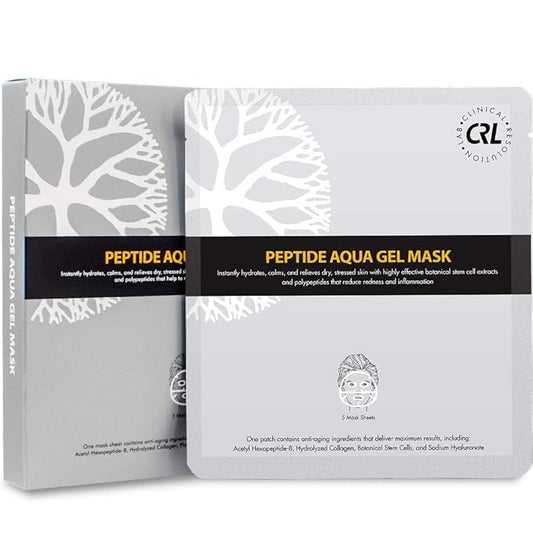 Clinical Resolution CRL Peptide Aqua Gel Mask 5 Pack, Instant Hydration, Soothing, Cooling, Healing, Post-Treatment, Post Microneedling, Reduce Redness and Stinging Feeling
