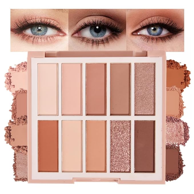 Neutral Nude Eye Shadow Palette,Matte Nude Pink Light Color Cream Eyeshadow Palette,Make Up Pallets for Women Natural Eyeshadow for Eyes Long Lasting Naturing-Looking