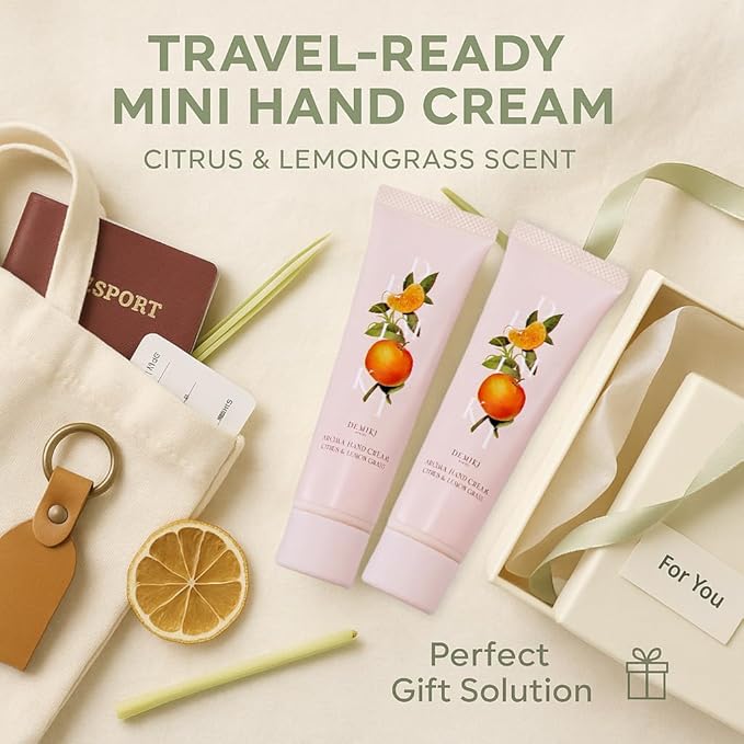 Shea Butter Hand Cream for Dry Cracked Hands,Japanese Skin Care Hand Lotion with Shea Butter, Coconut Oil, Hand Cream for Women,Travel Essentials,Travel Size 2pcs/50gx2/1.7fl.ozx2