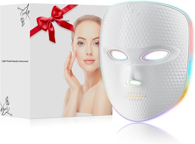 Red Light Therapy Mask for Face,Cordless LED Face Mask Light Therapy LED Silicone Mask for Home Working Travel Yoga Sleep