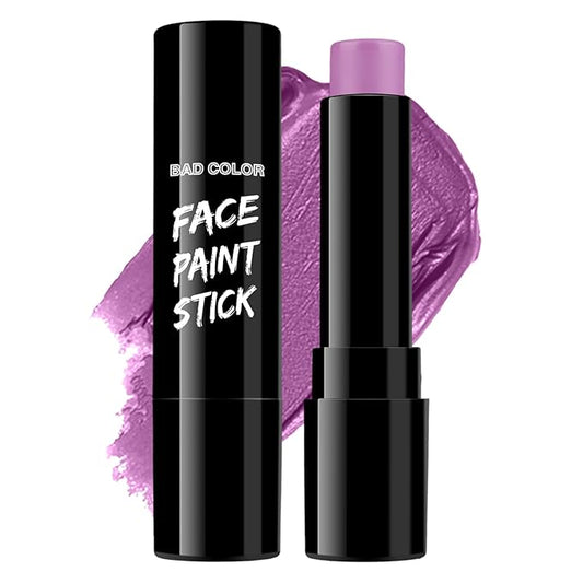 BADCOLOR Light Purple Face Paint Stick, Cream Lavender Periwinkle Eye Black, Sweatproof Waterproof for Sports Violet Lilac Halloween SFX Ursula Cosplay Costume Makeup