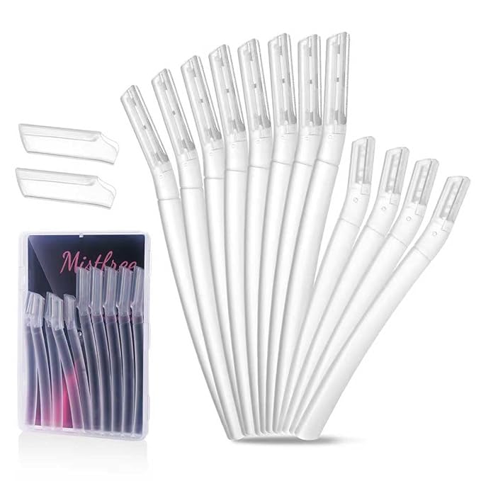 Dermaplane Razor for Women Face, 12 Pack Eyebrow Razor, Facial Razors with Micro Safety Blades, Peach Fuzz & Dead Skin Remover, Exfoliating for Smoother Skin & Easy Hair Removal