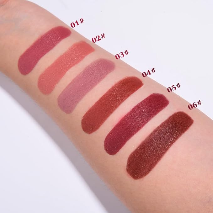 3Pcs Metallic Lipstick for Women,Lightweight Shimmer Frosted Lipstick,Glitter Lip Gloss Stain Long Lasting Waterproof Smudge Proof 24 Hour Full Coverage Lip Makeup,Vegan（01,02,03)