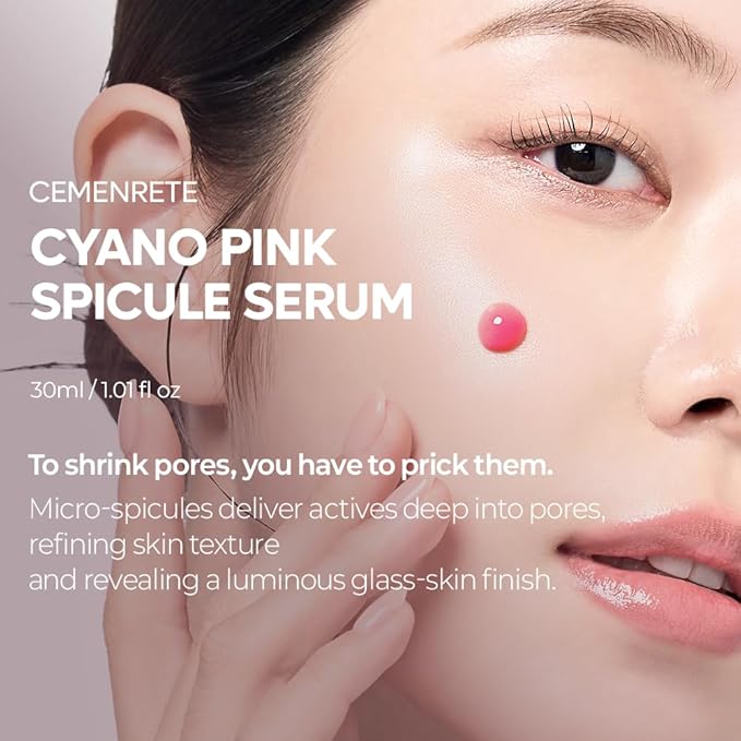 Dr.Melaxin Cemenrete Cyano Pink Spicule Serum with Calcium, korean skin care pore tightening refines pores tightening serum 1.01 fl. oz.