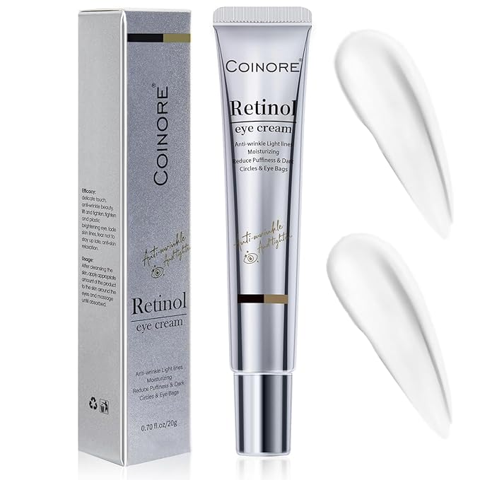 Retinol Under Eye Cream - Cream for Men & Women, Dark Circles, Puffiness & Wrinkles, Anti-Aging Eye Cream for Fine Lines, 0.7 Fl Oz