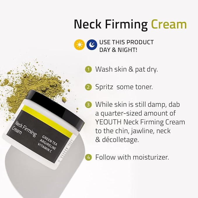 YEOUTH Neck Cream with Vitamin C, Neck Firming Cream for Women and Men, Firming Moisturizer Targets Double Chin, Décolletage, and Chest 2oz