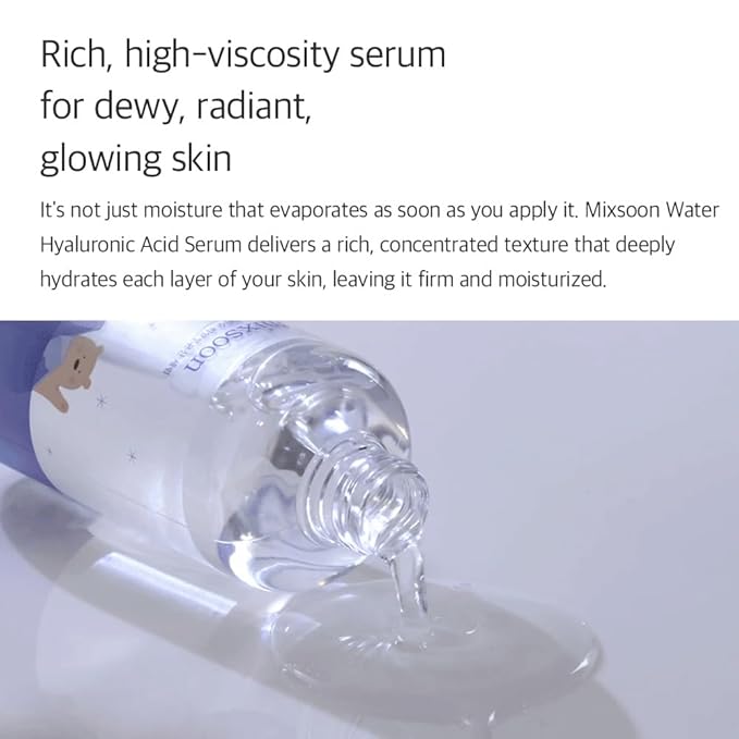 mixsoon Glacier Water Hyaluronic Acid Serum - Non-greasy Hydration Booster, Firming Facial Serum For Radiant, Dewy Skin - Korean Serum for Glass Skin (1.01 fl.oz / 30ml)