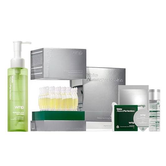 WNP Skincare Set – Oil Suspension Ampoules + Amino Acid Cleansing Gel + Firming Peel-Off Mask for Deep Hydration, Gentle Cleansing & Tightening Glow – For Sensitive & Dry Skin