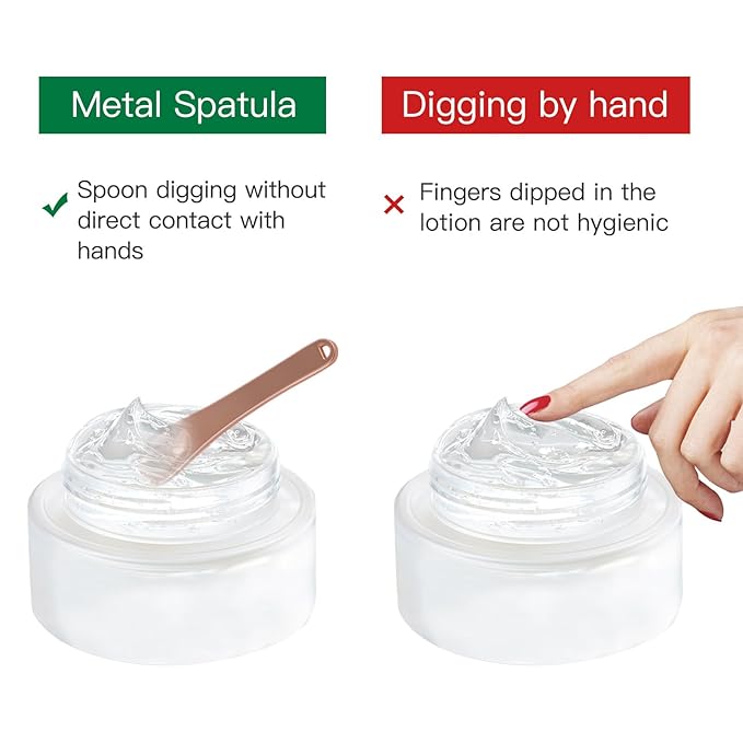 Tekson 6 Pieces Metal Cosmetic Skincare Spatula, Mini Mask facial Reusable Scoop, Makeup Beauty Spoons for Cream, Lotions, Moisturizers(Brown)