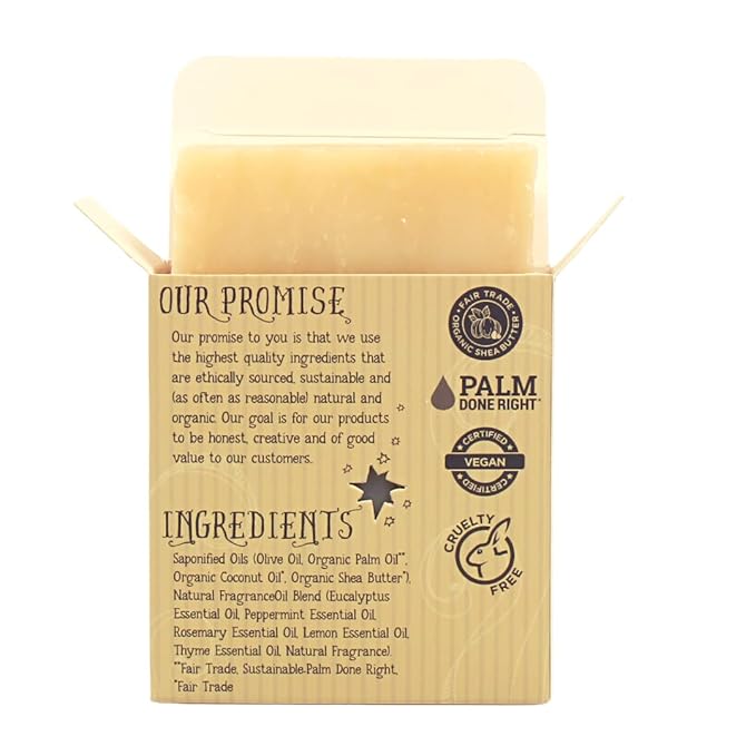 Organic Tea Tree Bar Soap - Gentle Cleansing for Sensitive Skin, Herbal and Mint - 3 Pack