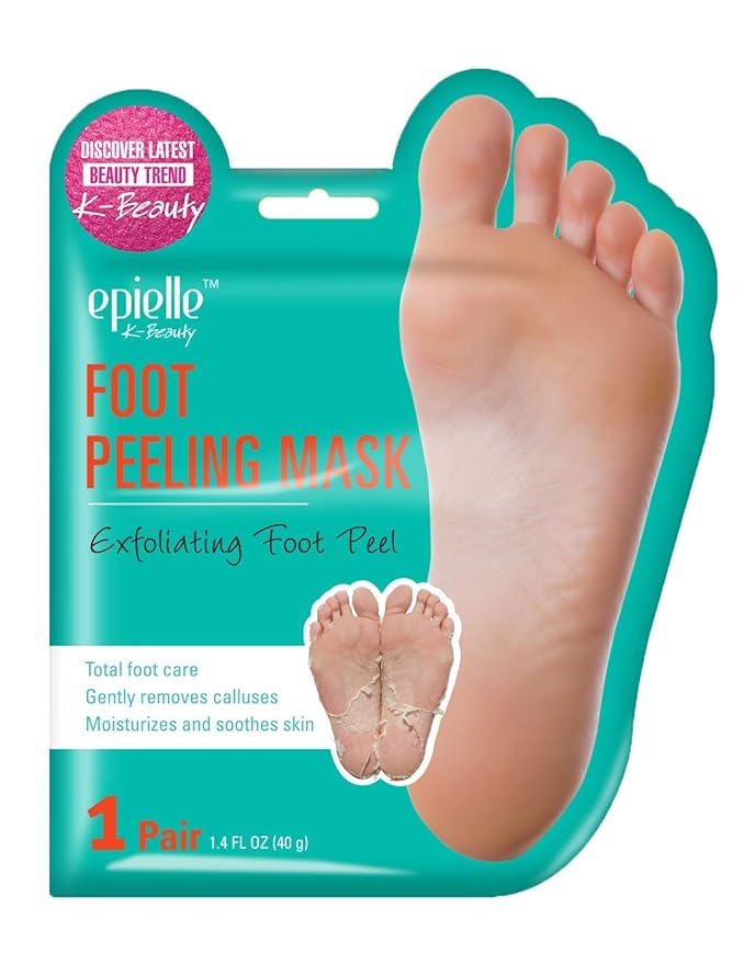 Epielle Foot Peel Mask | 2 Pairs | For Cracked Heels, Dead Skin & Calluses | Smooth & Repair Rough, Dry Skin | Beauty Gift, Spa Day, Gift Set | Korean Skincare