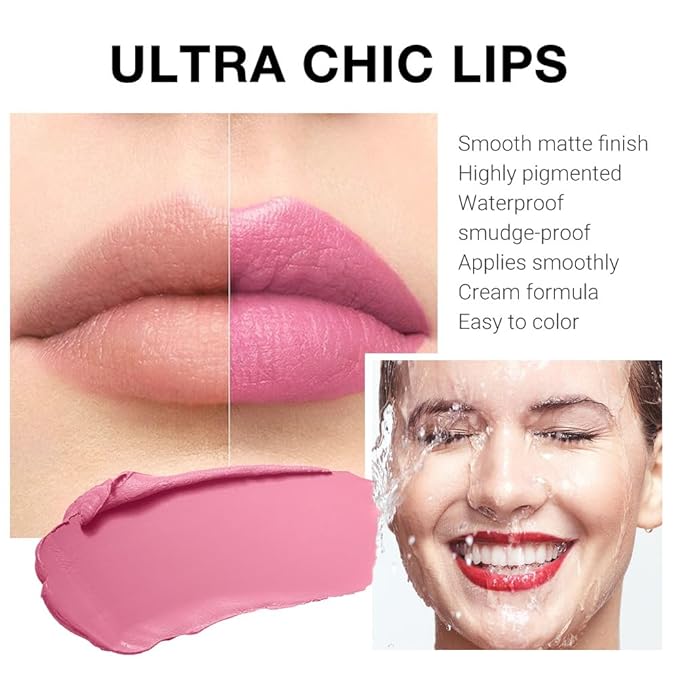 evpct Light Hot Pink Matte Creamy Lipstick for Women, Long Lasting Waterproof Velvet Lipstick, Lip Stick Crayon Buildable Blendable Creamy Color, Longwear Lip Makeup Cruelty-free 24 hours original, 01