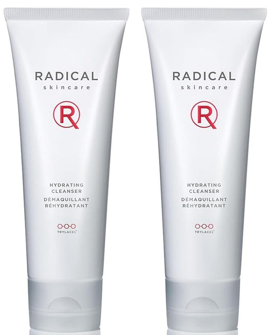 Radical Skincare Hydrating Cleanser- Antioxidant Rich, Non-Drying, Gentle Formula Promotes Cell Turnover | For All Skin Types | Paraben & Cruelty Free | Clinically Proven Results (4 Fl Oz, 2 Pack)