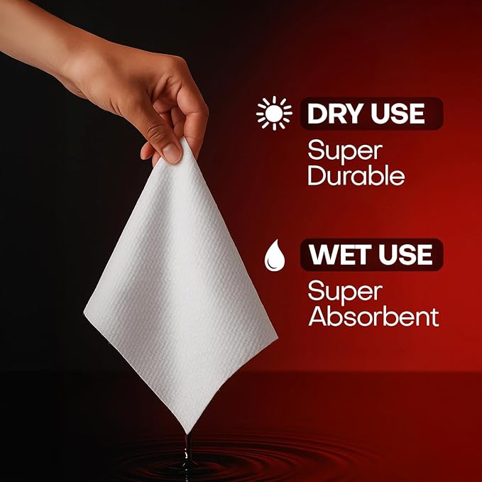 Face Towels | XL 8x8 Ultra Soft & Extra Thick Facial Wipes | Disposable Face Towelettes for Sensitive Skin | Dry Face Cloths for Makeup Remover, Travel & Skincare | 60 count