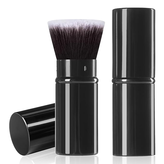Makeup Brush, Retractable Travel Kabuki Powder Foundation Makeup Brush Face Blush Brushes for Blending Liquid, Flawless Cosmetics, Bronzer, Buffing, Sunscreen,