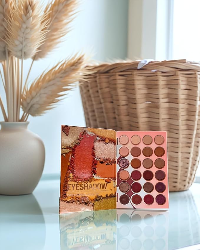 Multi-Color Makeup Palette Book – 48 Eyeshadow Shades + 6 Blush, Highlighter & Contour Powders | Multi-Functional Professional Matte & Shimmer Makeup Kit for Eyes & Face