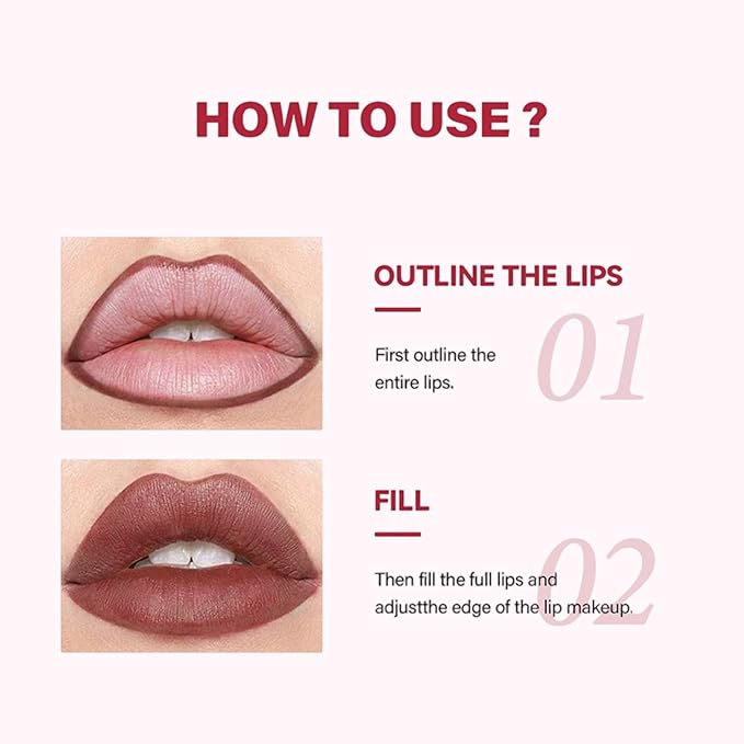 Erinde Matte Lip Liner Set - 5 Colors Mini Nude Brown Black Lipliner Pencil Makeup, Waterproof, Long-Lasting Cream Glide Lip Liners Pencil for Shaping & Sculpting Lips, Vegan & Cruelty-Free