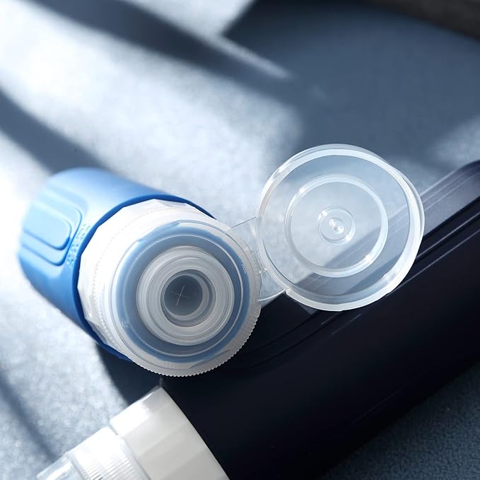 Travel Bottles for Toiletries, Tsa Approved 3oz Travel Size Containers BPA Free Leak Proof Refillable Liquid Silicone Squeezable Travel Accessories for Shampoo Conditioner Lotion (4 Pack)