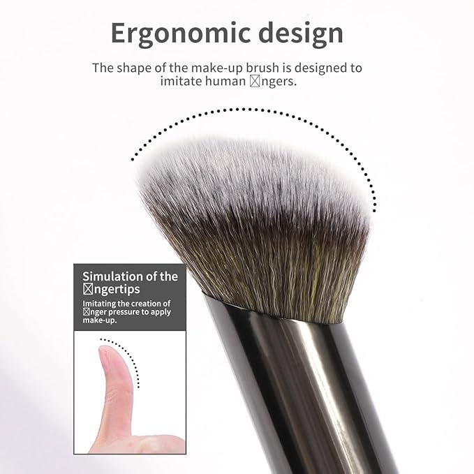 MAANGE 20 PCS Makeup Brush Set with Bag, Double-ended Kabuki Brush Foundation Contour Brush for Liquid Powder Concealer Eye Shadows Cream Cosmetics Blending Blush Face Makeup Tools with Case (Black)