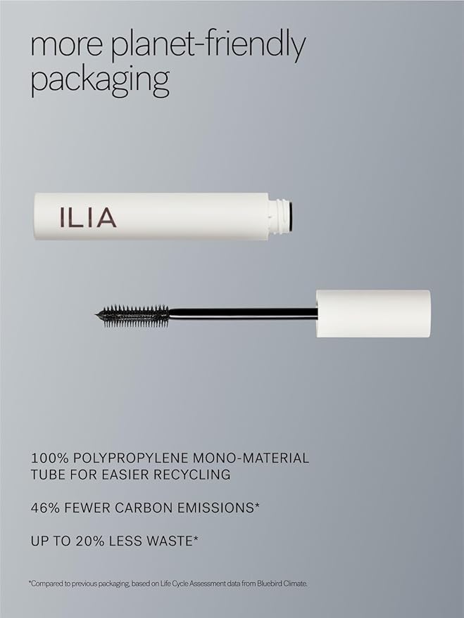ILIA - Limitless Lash Mascara | Lightweight, Nourishing, Lengthening, Lifting | Flake + Smudge-Resistant | Non-Toxic, Cruelty-Free, Ophthalmologist-Tested, Safe For Sensitive Eyes (Soft Black)