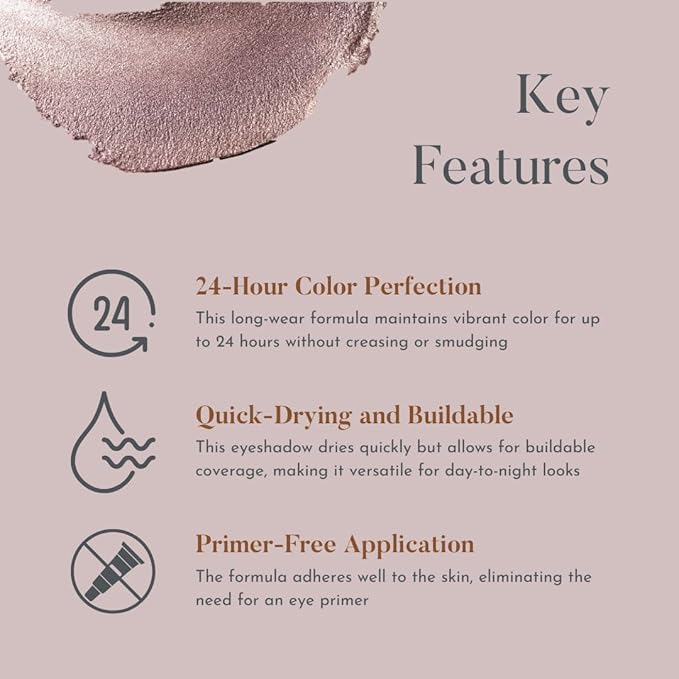 dome BEAUTY Eye Jewels 24-Hour Eye Shadow Vegan, Cruelty-Free Long-Lasting Cream Eyeshadow, Radiant Finish Eye Makeup for All Skin Tones, Easy-to-Blend, Smudge-Proof, Platinum .15 fl oz