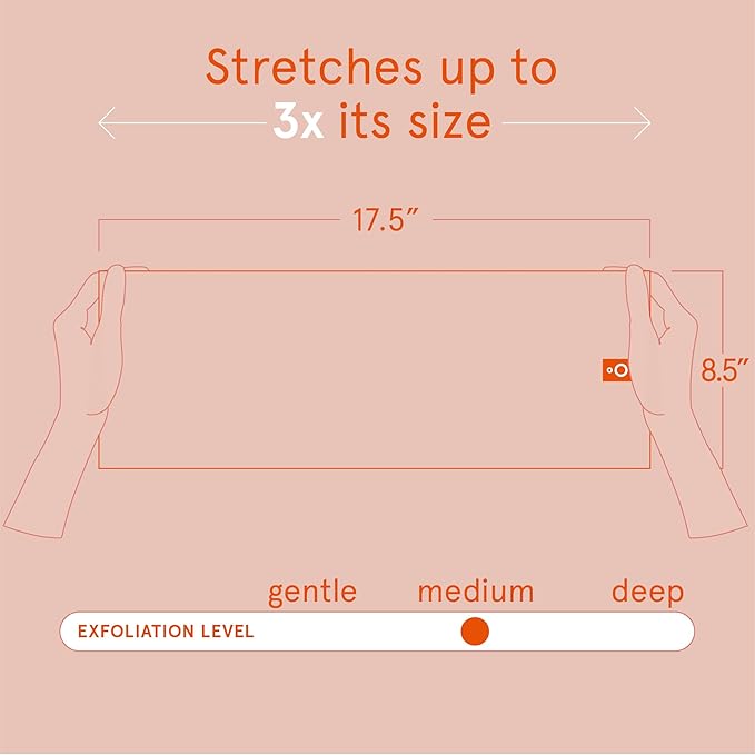 Cleanlogic Body Exfoliating Cloth, Stretchy Exfoliator Bath and Shower Washcloths for Smooth and Softer Skin, Reusable Daily Skincare Tool, Assorted Colors, 3 Count Value Pack