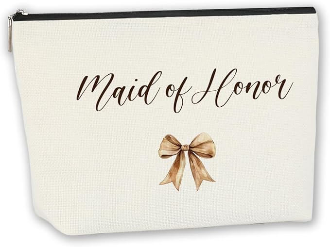 Maid of Honor Gift Maid of Honor Keepsake - Personalized Makeup Bag, Bridal Shower Essential & Bachelorette VIP Gift for Bride Bestie Sister Fiance
