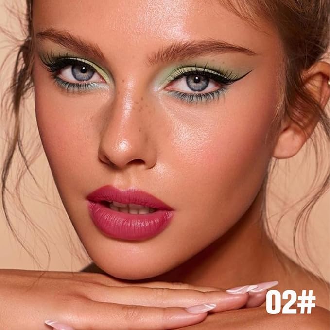 Matte Liquid Lip Stain Peel Off Lip liner Tattoo with Tweezer, Mauve Red Liquid Lipstick Lipstain Long Lasting Waterproof for Women, Highly Pigmented Not Faded Smudge-proof Easy to Apply, 02