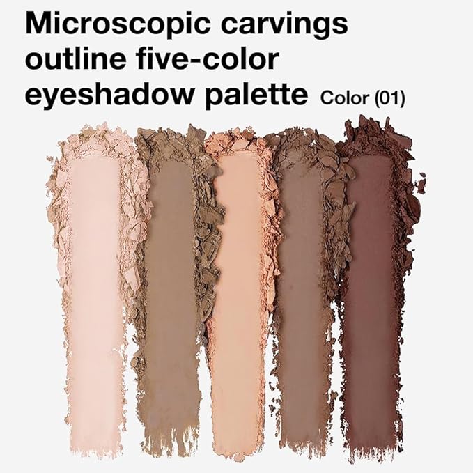 Neutral Nude Brown Eyeshadow Palette, 5 Cool Neutral Matte Shades – Off White, Beige, Light to Dark Brown – Velvety Finish, Long-Lasting, Natural Everyday Eye Makeup for Brown Eyes, 01#