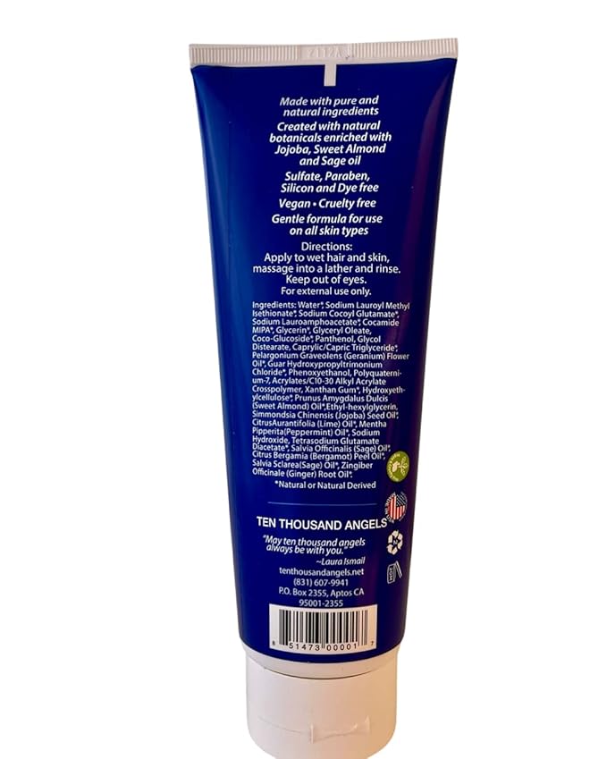 Shampoo Body wash in one, sulfate, paraben and silicone free. For all types of hair. Wonderful on sensitive skin Two in one product. Safe for color treated hair.