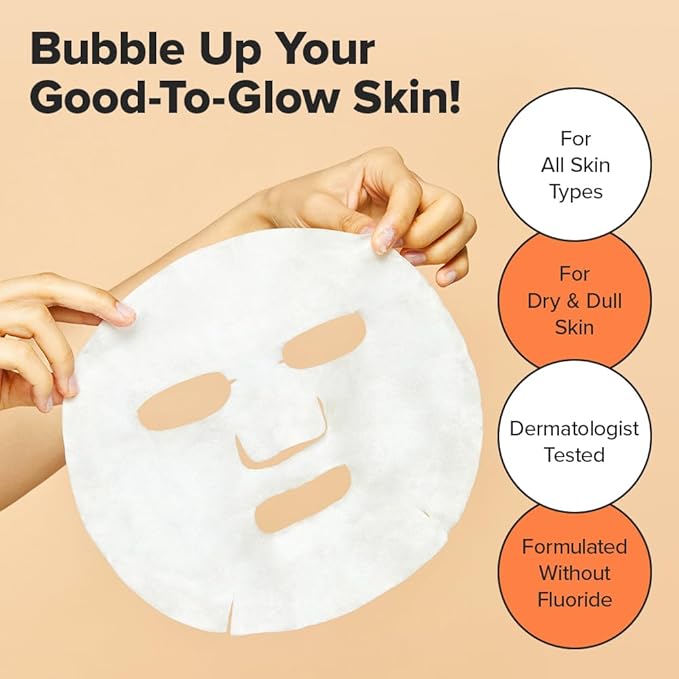 I DEW CARE Face Sheet Mask - Glow Up Bubbles | Vitamin and Niacinamide, Daily Skin Care,Facial Treatment, Illuminating, Detox, Moisturizing, Korean Sleeping Face Mask, Hydartion, Anti Wrinkle, 5ea