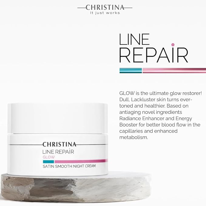 -CHRISTINA- Line Repair Satin Smooth Night Cream | Pore Minimizer Formula Night Face Cream | Rejuvenate, Nourish, and Hydrate Your Skin | Suitable for Fat, Combination, Normal Skin 50ml / 1.7 fl.oz