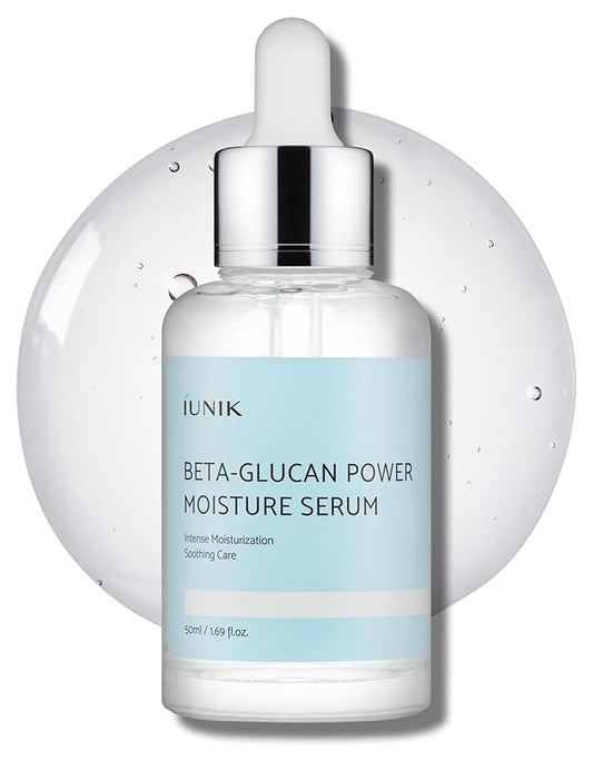 IUNIK Beta-Glucan Power Deep Moisture Vegan Serum Intense Hydration Mushroom Yeast Extracts Naturally-derived - Dry Mature Sagging Sensitive Skin Cell Regenerating Lifting Korean Skincare