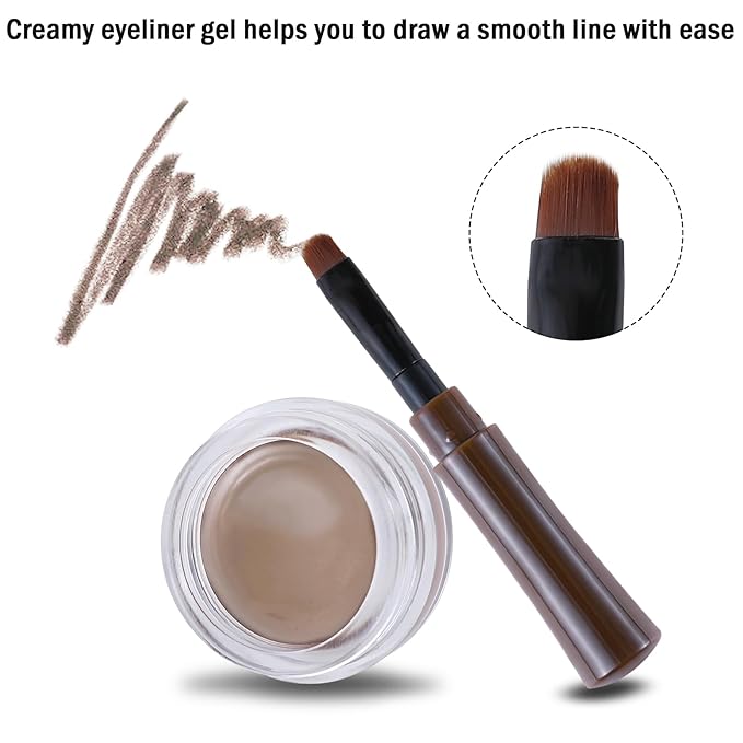 Boobeen Eyeliner Waterproof Gel Eyeliner Smudge-proof Eye Liner Gel Makeup High Pigment Eye Makeup Set Easy to Apply Long-lasting For All Day (Blonde)