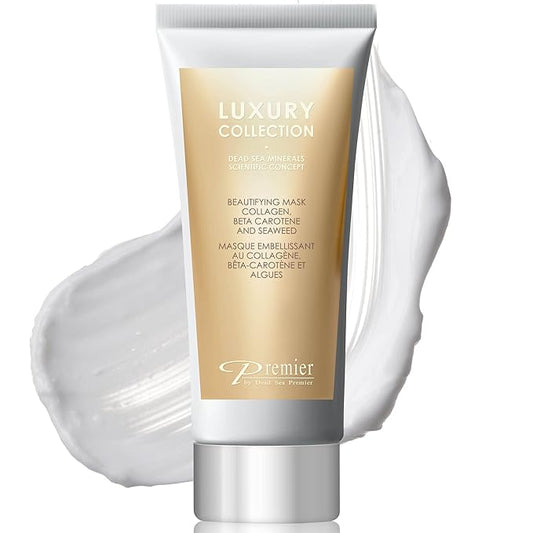 Premier Dead Sea Classic Beautifying Mask Collagen, Beta Carotene And Seaweed Reduces Blackheads, Pores, Acne, Oily Skin - Visibly Healthier Face & Body Complexion - All Natural Anti-Aging 4.4 Fl Oz